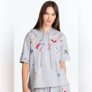 NWOT JOHNNY WAS CLEO TERRY SHORT SLEEVE SWEATSHIRT XL!